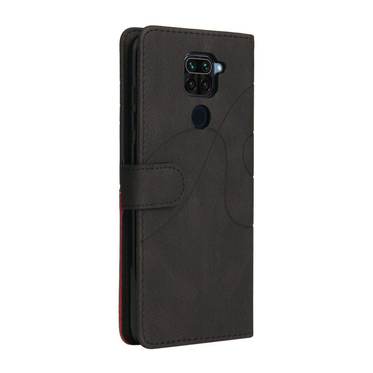 For Xiaomi Redmi Note 9 Dual-color Splicing Horizontal Flip PU Leather Case with Holder & Card Slots & Wallet