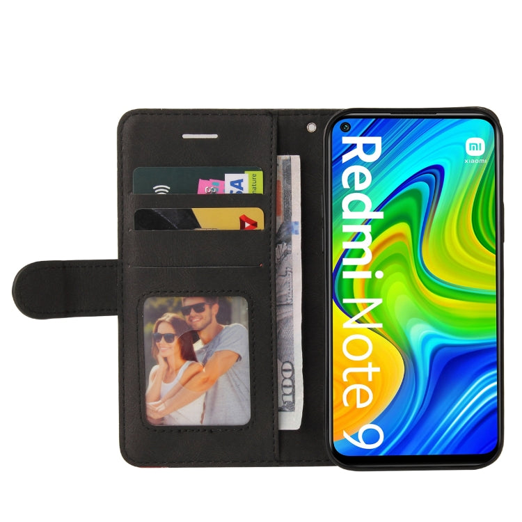 For Xiaomi Redmi Note 9 Dual-color Splicing Horizontal Flip PU Leather Case with Holder & Card Slots & Wallet