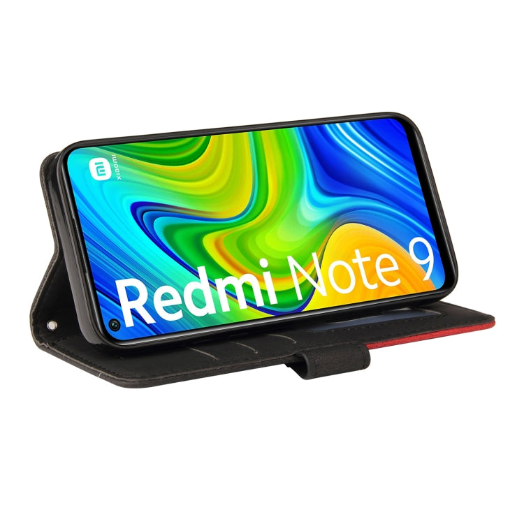 For Xiaomi Redmi Note 9 Dual-color Splicing Horizontal Flip PU Leather Case with Holder & Card Slots & Wallet