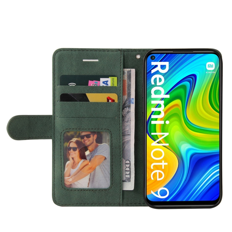 For Xiaomi Redmi Note 9 Dual-color Splicing Horizontal Flip PU Leather Case with Holder & Card Slots & Wallet