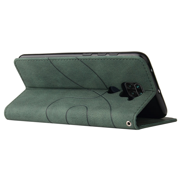 For Xiaomi Redmi Note 9 Dual-color Splicing Horizontal Flip PU Leather Case with Holder & Card Slots & Wallet