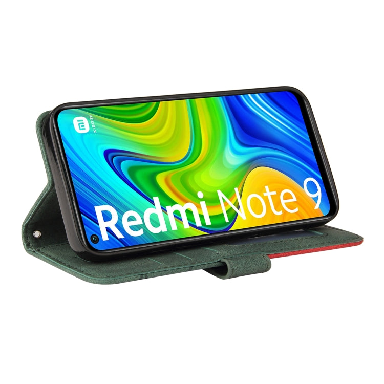 For Xiaomi Redmi Note 9 Dual-color Splicing Horizontal Flip PU Leather Case with Holder & Card Slots & Wallet