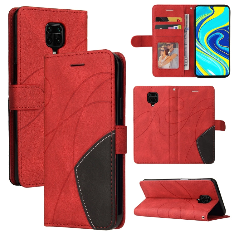 For Xiaomi Redmi Note 9 Pro / Note 9 Pro Max Dual-color Splicing Horizontal Flip PU Leather Case with Holder & Card Slots & Wallet