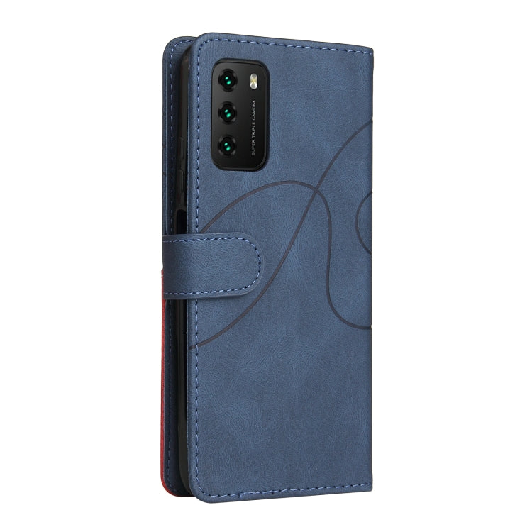 For Xiaomi Poco M3/Redmi Note 9 4G CN Version Dual-color Splicing Horizontal Flip PU Leather Case with Holder & Card Slots & Wallet