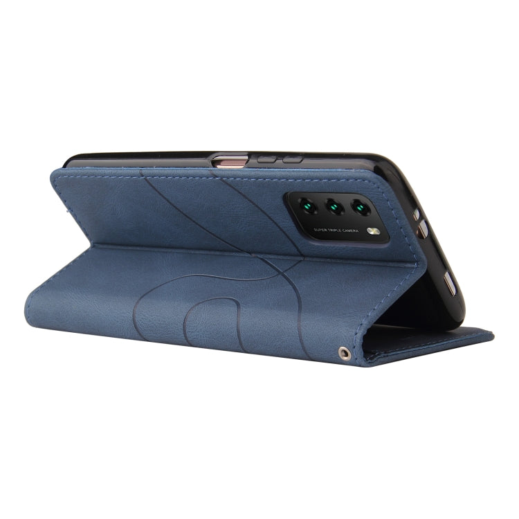 For Xiaomi Poco M3/Redmi Note 9 4G CN Version Dual-color Splicing Horizontal Flip PU Leather Case with Holder & Card Slots & Wallet