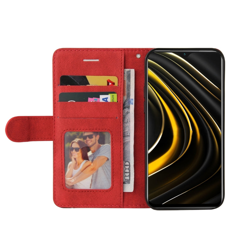 For Xiaomi Poco M3/Redmi Note 9 4G CN Version Dual-color Splicing Horizontal Flip PU Leather Case with Holder & Card Slots & Wallet