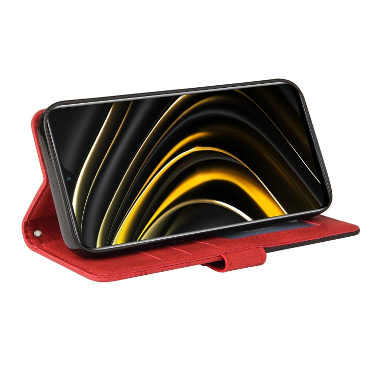 For Xiaomi Poco M3/Redmi Note 9 4G CN Version Dual-color Splicing Horizontal Flip PU Leather Case with Holder & Card Slots & Wallet