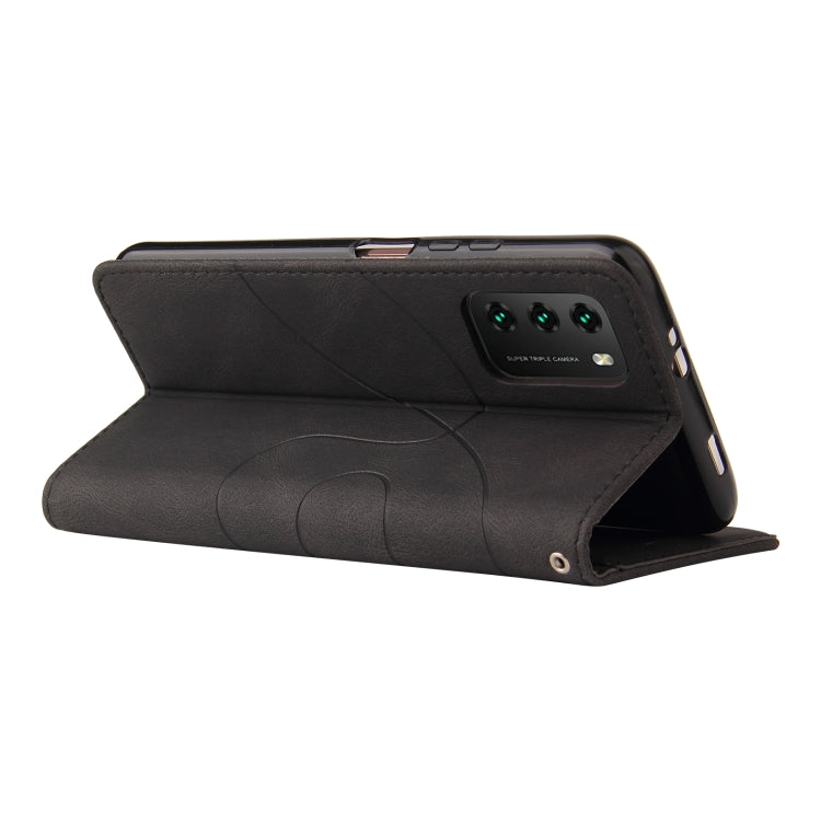 For Xiaomi Poco M3/Redmi Note 9 4G CN Version Dual-color Splicing Horizontal Flip PU Leather Case with Holder & Card Slots & Wallet