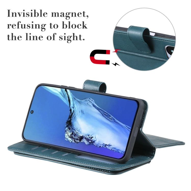 For Xiaomi Redmi K40 Multifunctional Magnetic Copper Buckle Horizontal Flip Solid Color Leather Case with 10 Card Slots & Wallet & Holder & Photo Frame