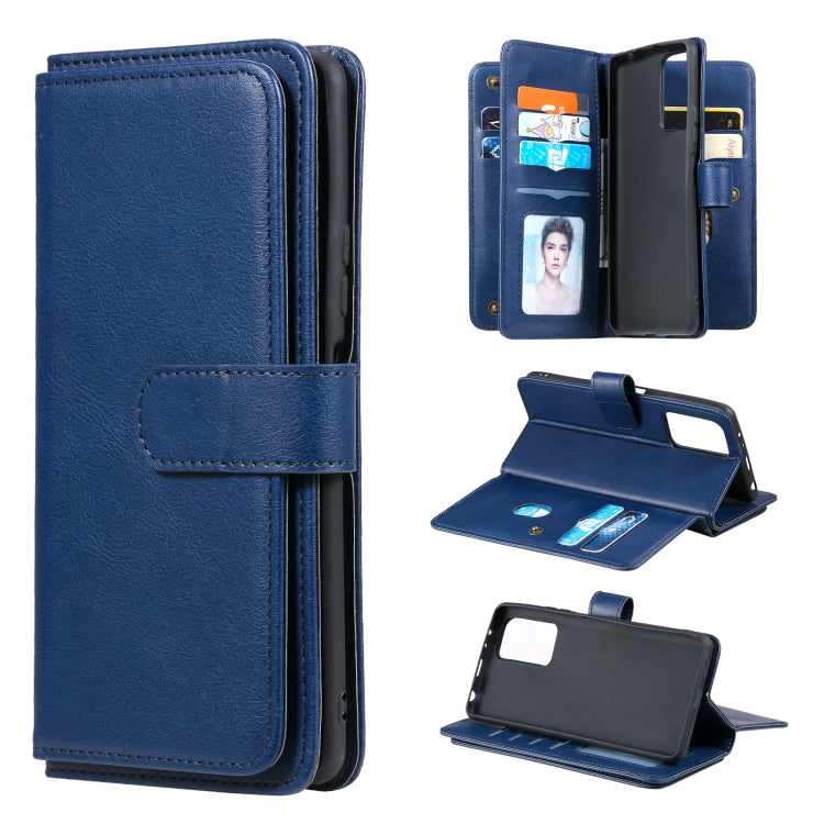 For Xiaomi Redmi Note 10 Pro Multifunctional Magnetic Copper Buckle Horizontal Flip Solid Color Leather Case with 10 Card Slots & Wallet & Holder & Photo Frame
