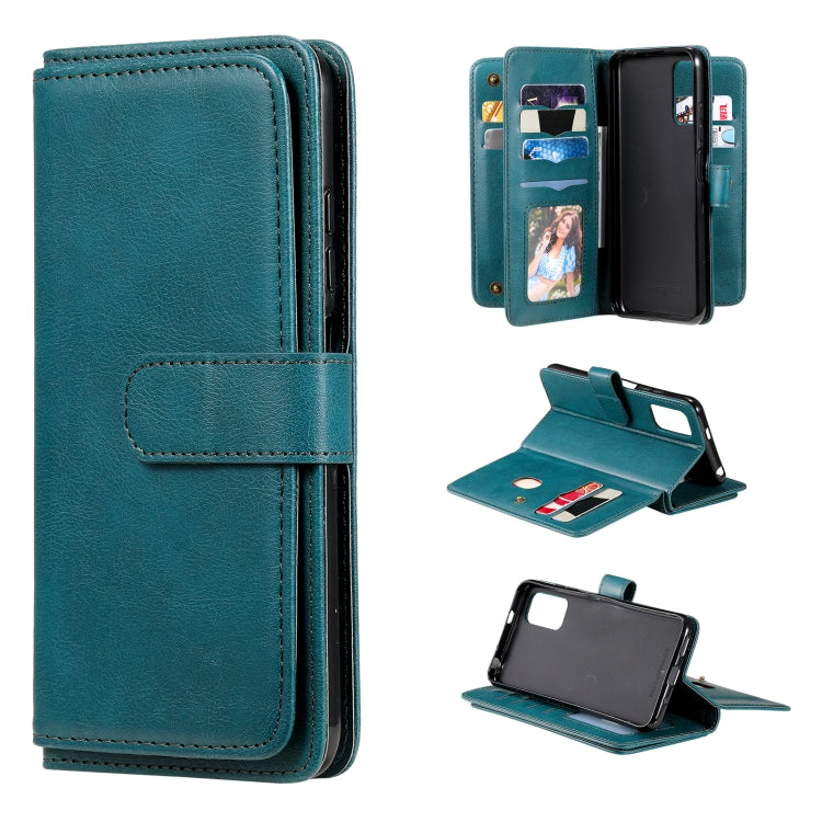 For Xiaomi Redmi Note 10 5G Multifunctional Magnetic Copper Buckle Horizontal Flip Solid Color Leather Case with 10 Card Slots & Wallet & Holder & Photo Frame