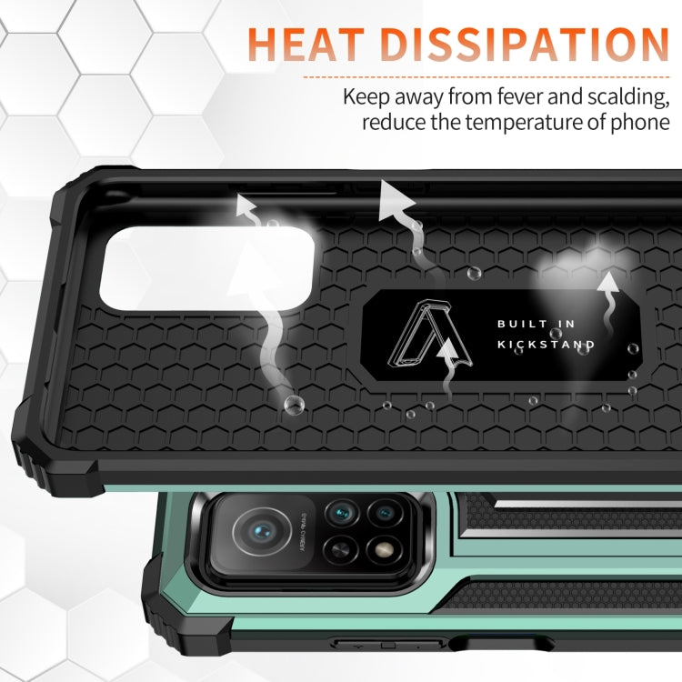 For Xiaomi Mi 10T 5G 10 PCS Knight Jazz PC+TPU Shockproof Protective Case with Foldable Holder