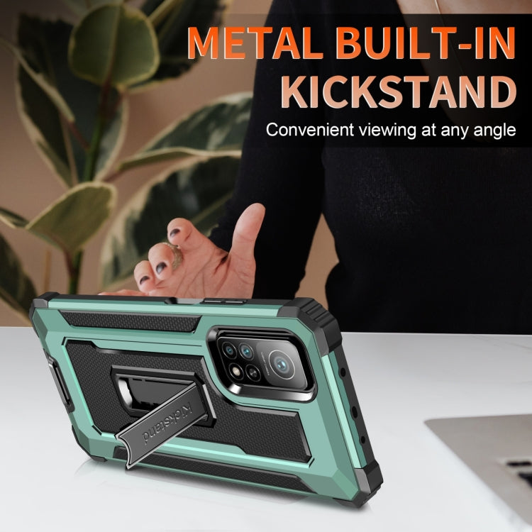 For Xiaomi Mi 10T 5G 10 PCS Knight Jazz PC+TPU Shockproof Protective Case with Foldable Holder