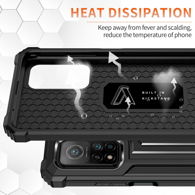 For Xiaomi Mi 10T 5G 10 PCS Knight Jazz PC+TPU Shockproof Protective Case with Foldable Holder