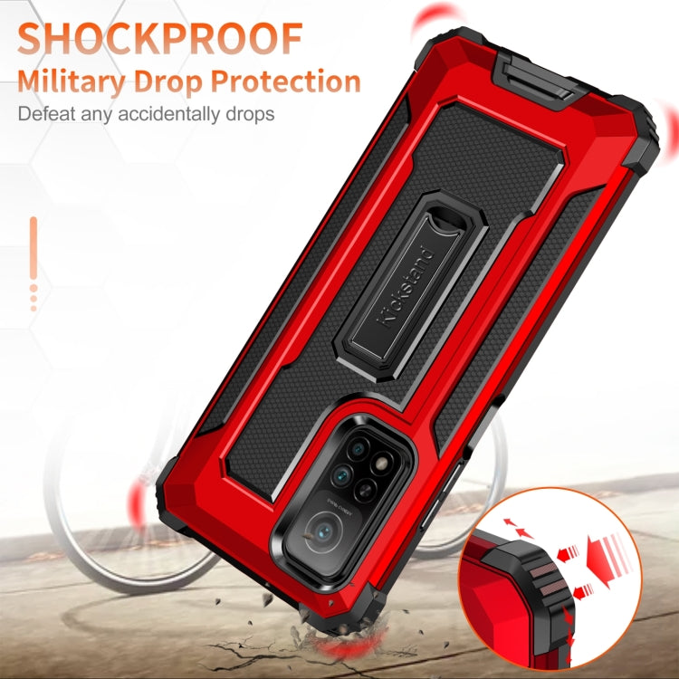 For Xiaomi Mi 10T 5G 10 PCS Knight Jazz PC+TPU Shockproof Protective Case with Foldable Holder