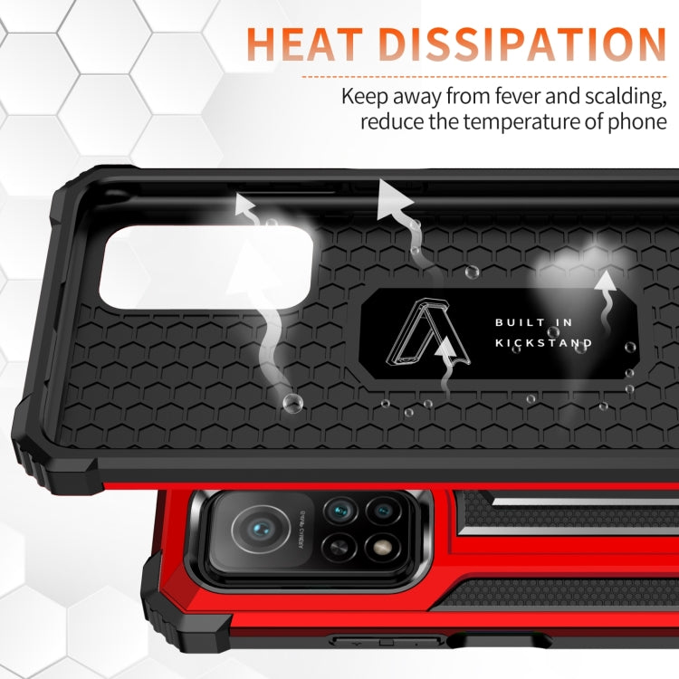 For Xiaomi Mi 10T 5G 10 PCS Knight Jazz PC+TPU Shockproof Protective Case with Foldable Holder