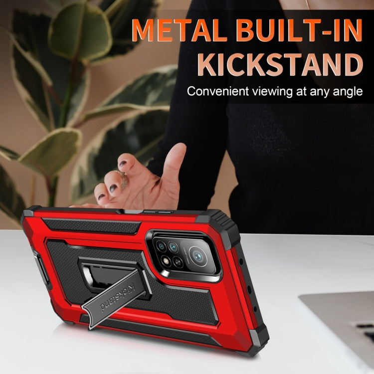 For Xiaomi Mi 10T 5G 10 PCS Knight Jazz PC+TPU Shockproof Protective Case with Foldable Holder