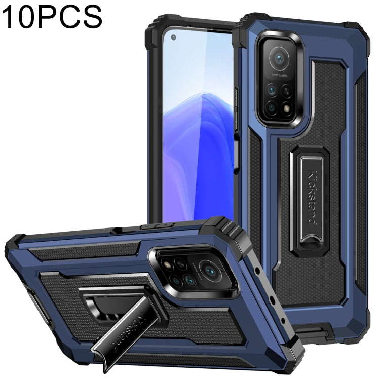 For Xiaomi Mi 10T 5G 10 PCS Knight Jazz PC+TPU Shockproof Protective Case with Foldable Holder