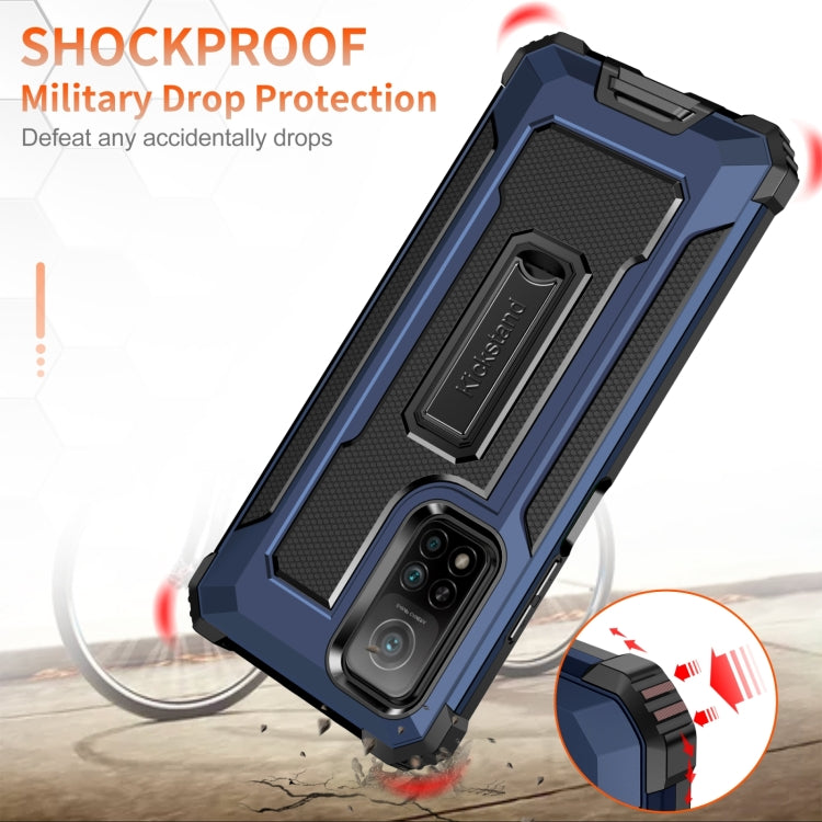 For Xiaomi Mi 10T 5G 10 PCS Knight Jazz PC+TPU Shockproof Protective Case with Foldable Holder