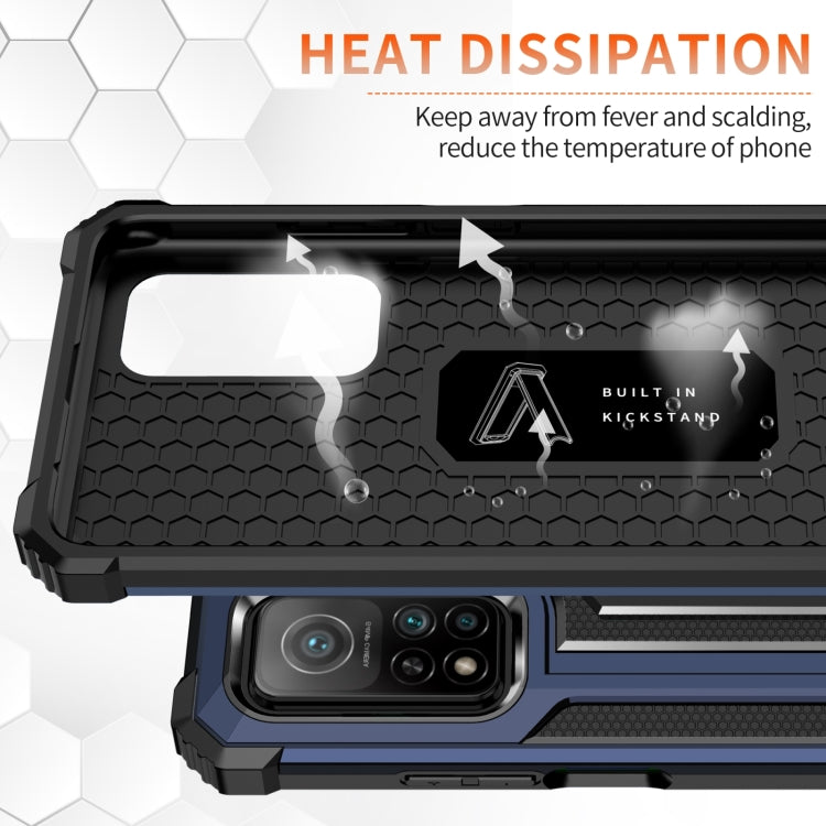 For Xiaomi Mi 10T 5G 10 PCS Knight Jazz PC+TPU Shockproof Protective Case with Foldable Holder