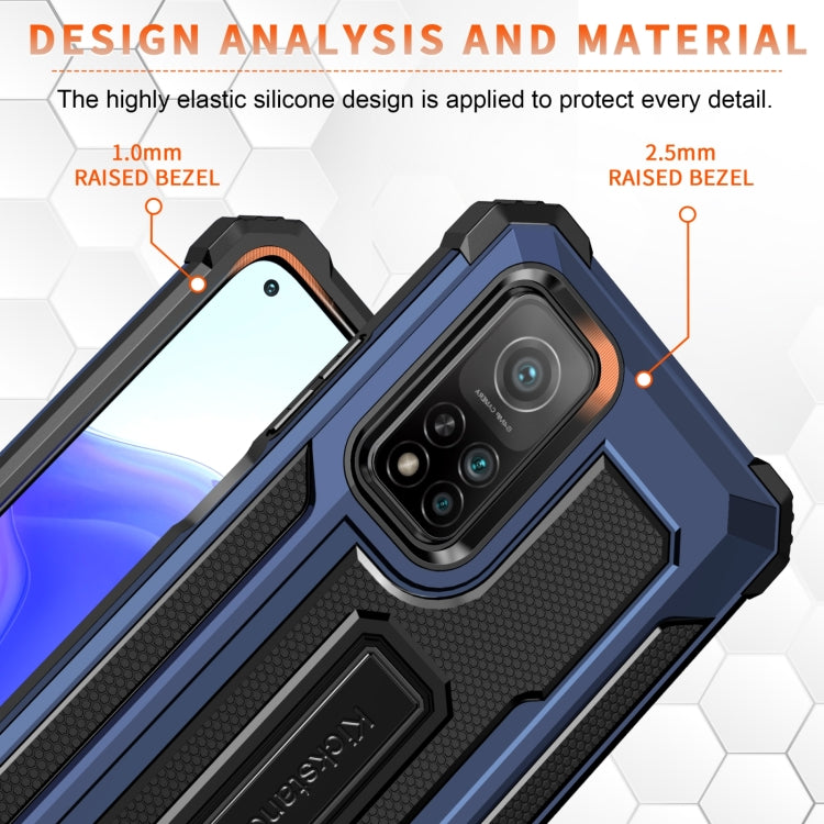 For Xiaomi Mi 10T 5G 10 PCS Knight Jazz PC+TPU Shockproof Protective Case with Foldable Holder