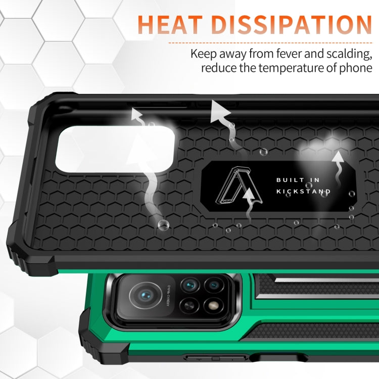 For Xiaomi Mi 10T 5G 10 PCS Knight Jazz PC+TPU Shockproof Protective Case with Foldable Holder