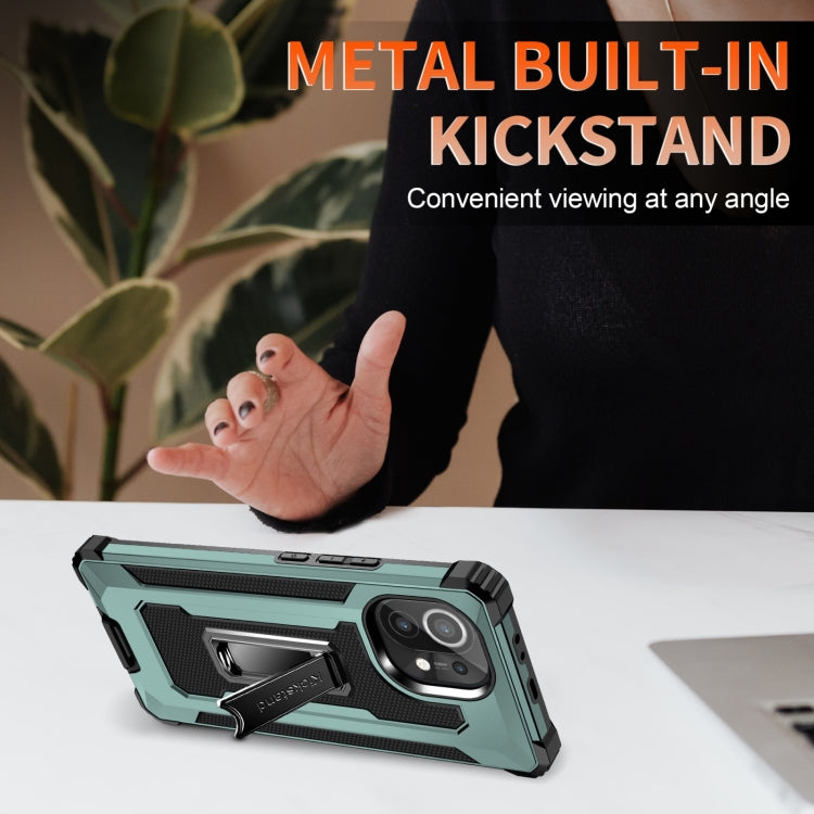 For Xiaomi Mi 11 10 PCS Knight Jazz PC+TPU Shockproof Protective Case with Foldable Holder