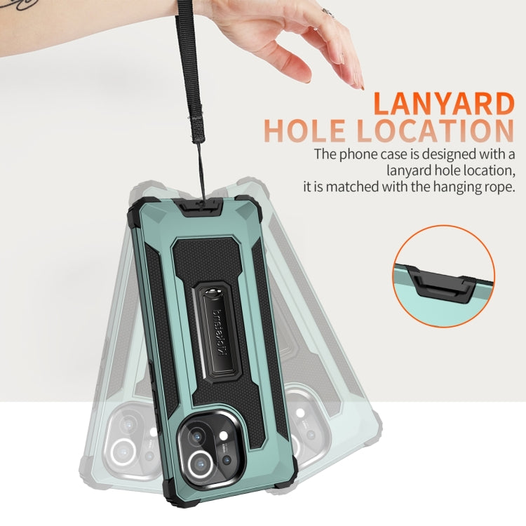 For Xiaomi Mi 11 10 PCS Knight Jazz PC+TPU Shockproof Protective Case with Foldable Holder