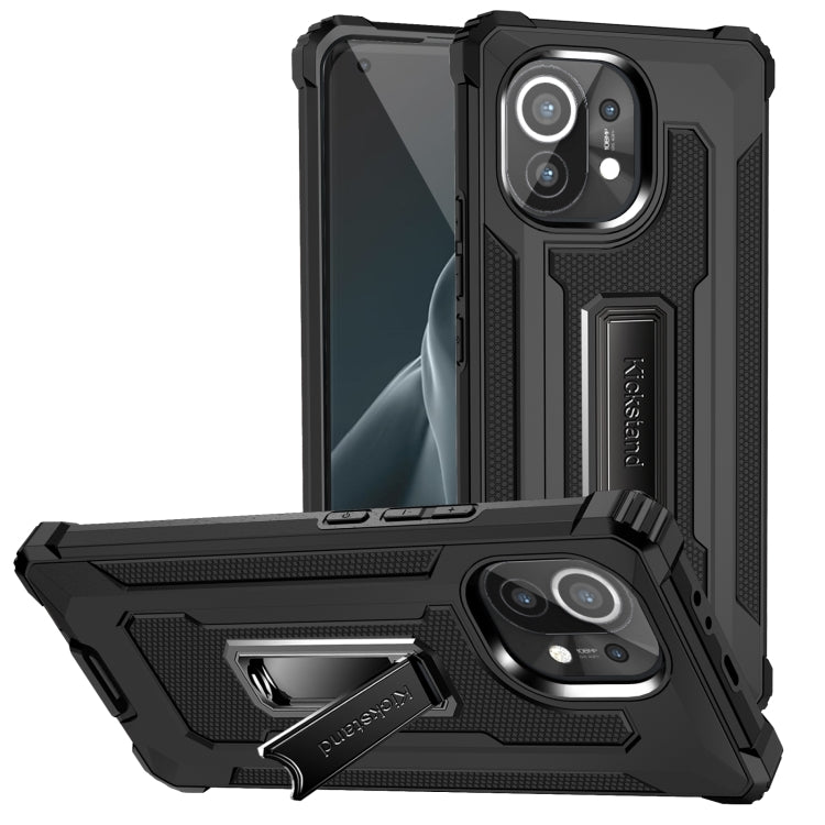 For Xiaomi Mi 11 10 PCS Knight Jazz PC+TPU Shockproof Protective Case with Foldable Holder
