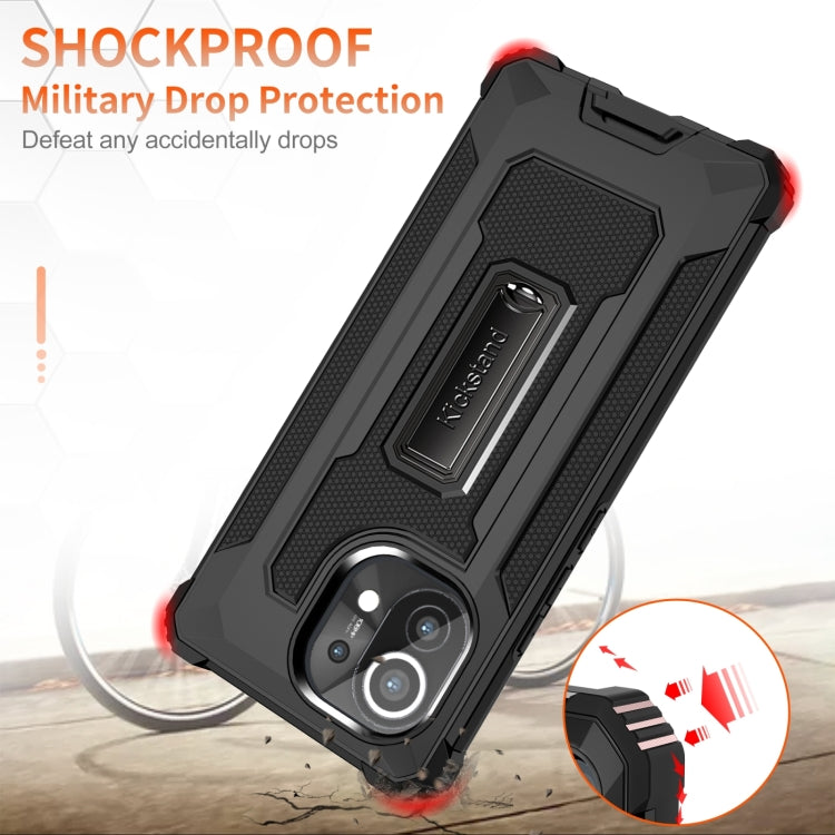 For Xiaomi Mi 11 10 PCS Knight Jazz PC+TPU Shockproof Protective Case with Foldable Holder