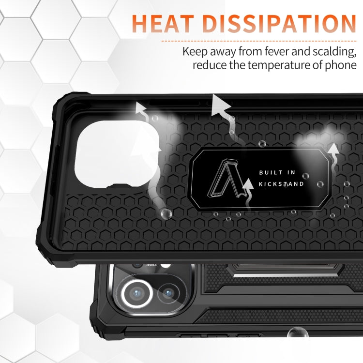 For Xiaomi Mi 11 10 PCS Knight Jazz PC+TPU Shockproof Protective Case with Foldable Holder