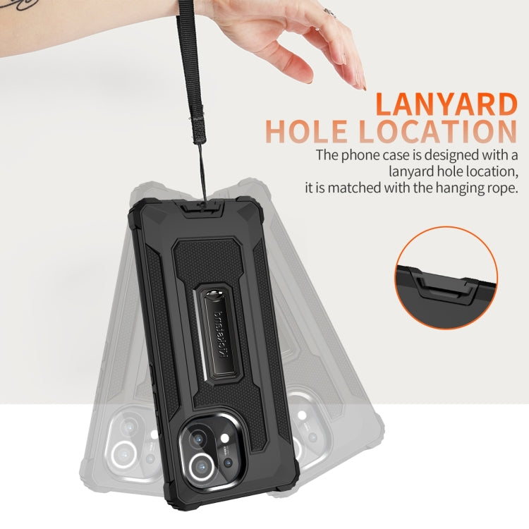 For Xiaomi Mi 11 10 PCS Knight Jazz PC+TPU Shockproof Protective Case with Foldable Holder