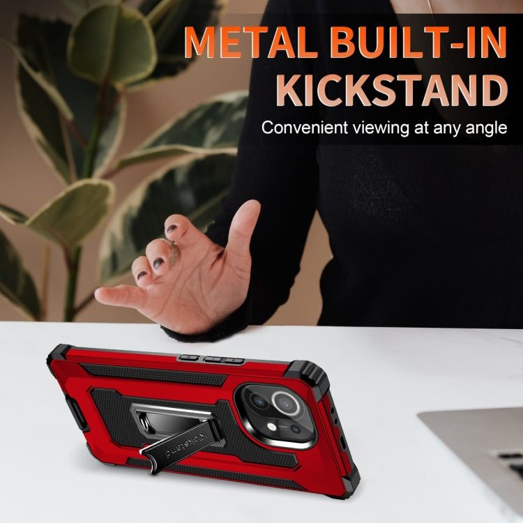 For Xiaomi Mi 11 10 PCS Knight Jazz PC+TPU Shockproof Protective Case with Foldable Holder