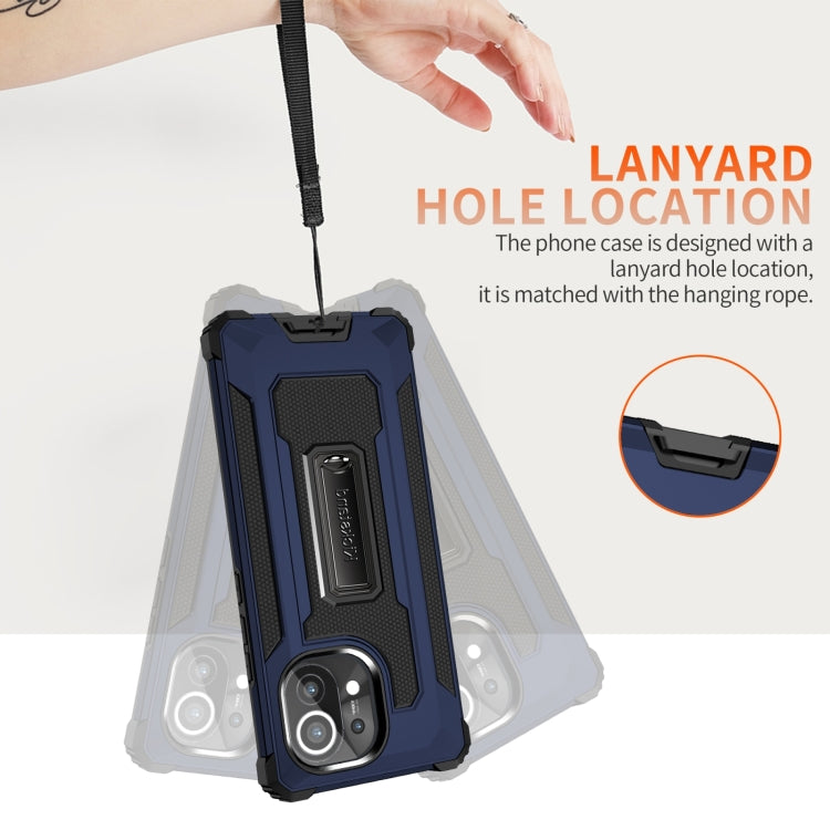 For Xiaomi Mi 11 10 PCS Knight Jazz PC+TPU Shockproof Protective Case with Foldable Holder