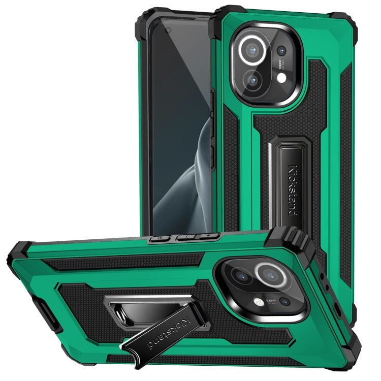 For Xiaomi Mi 11 10 PCS Knight Jazz PC+TPU Shockproof Protective Case with Foldable Holder