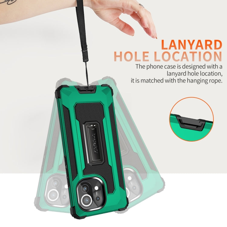 For Xiaomi Mi 11 10 PCS Knight Jazz PC+TPU Shockproof Protective Case with Foldable Holder