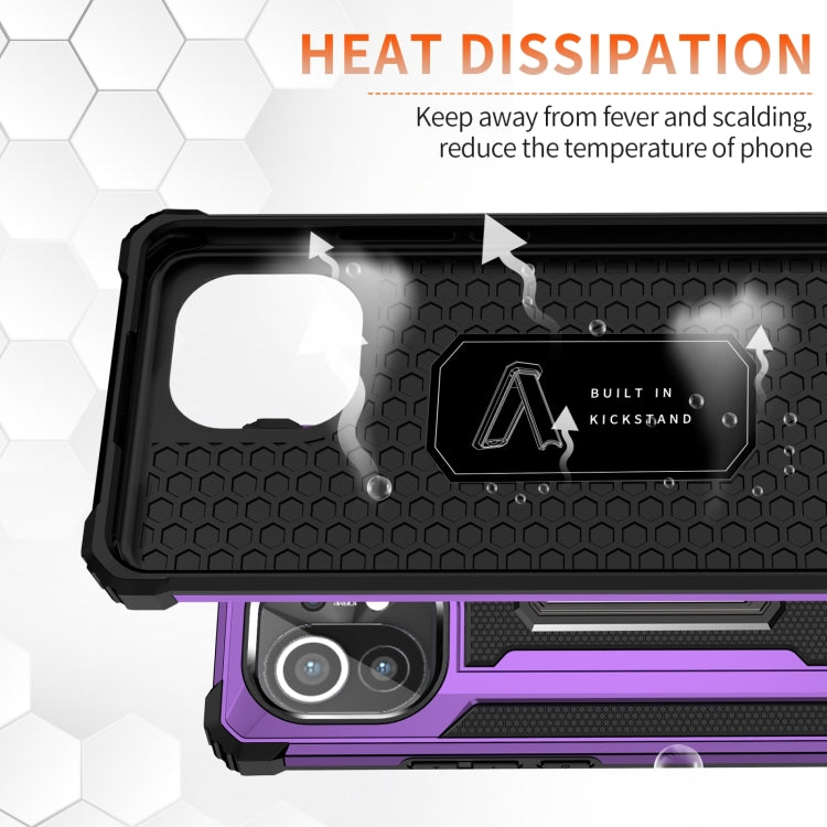 For Xiaomi Mi 11 10 PCS Knight Jazz PC+TPU Shockproof Protective Case with Foldable Holder