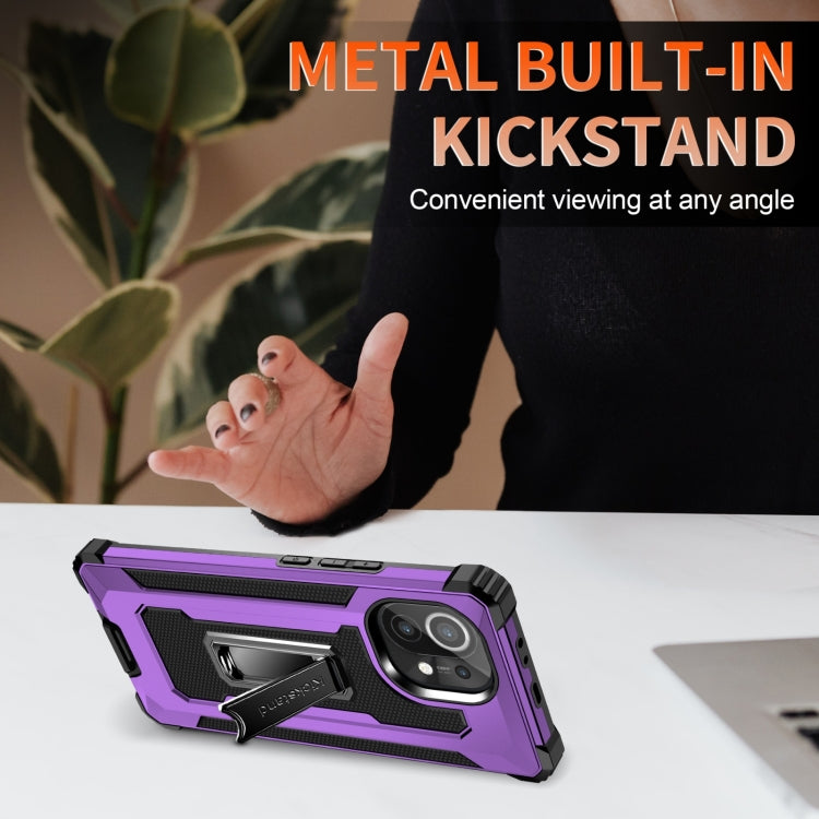 For Xiaomi Mi 11 10 PCS Knight Jazz PC+TPU Shockproof Protective Case with Foldable Holder