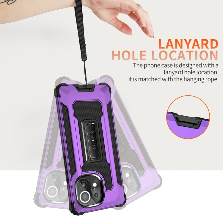 For Xiaomi Mi 11 10 PCS Knight Jazz PC+TPU Shockproof Protective Case with Foldable Holder