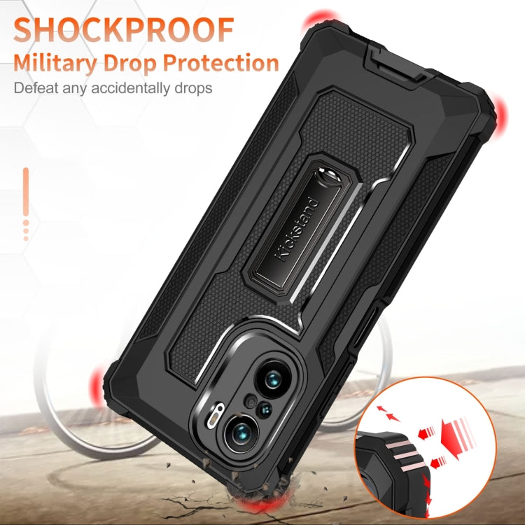 For Xiaomi Redmi K40 / K40 Pro 10 PCS Knight Jazz PC+TPU Shockproof Protective Case with Foldable Holder