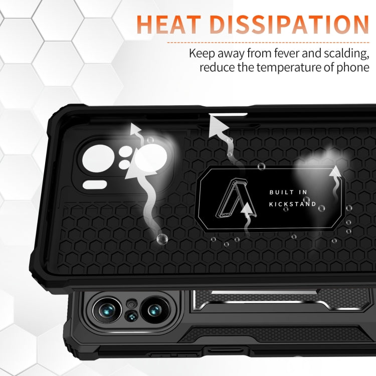 For Xiaomi Redmi K40 / K40 Pro 10 PCS Knight Jazz PC+TPU Shockproof Protective Case with Foldable Holder