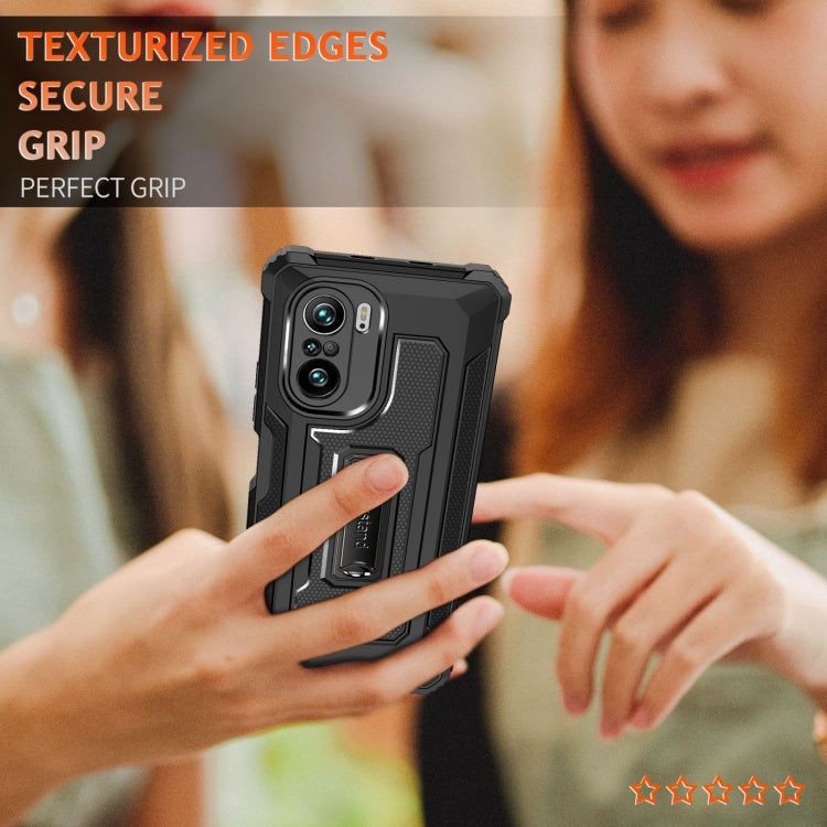 For Xiaomi Redmi K40 / K40 Pro 10 PCS Knight Jazz PC+TPU Shockproof Protective Case with Foldable Holder