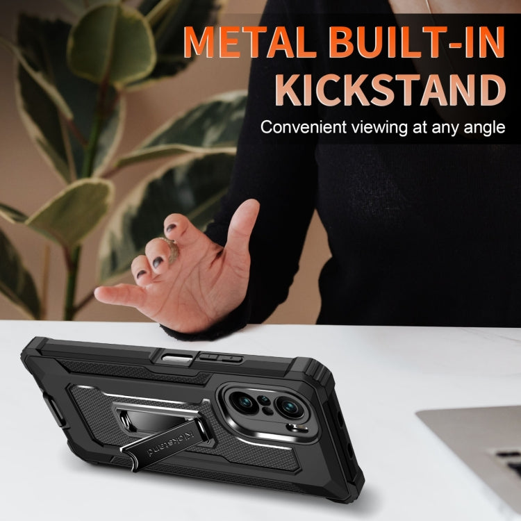 For Xiaomi Redmi K40 / K40 Pro 10 PCS Knight Jazz PC+TPU Shockproof Protective Case with Foldable Holder