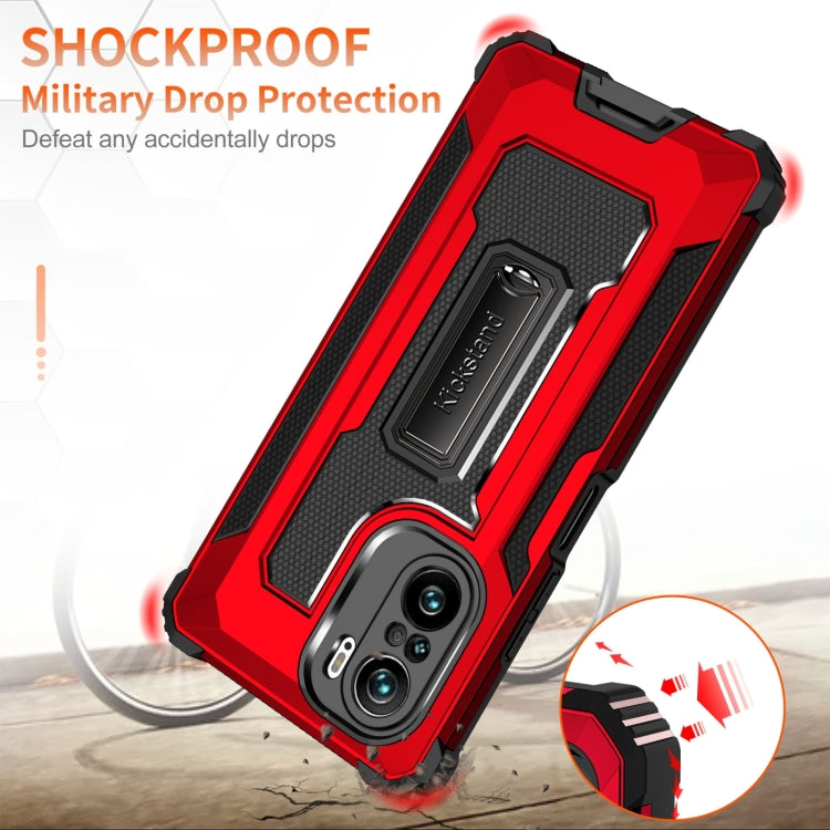 For Xiaomi Redmi K40 / K40 Pro 10 PCS Knight Jazz PC+TPU Shockproof Protective Case with Foldable Holder