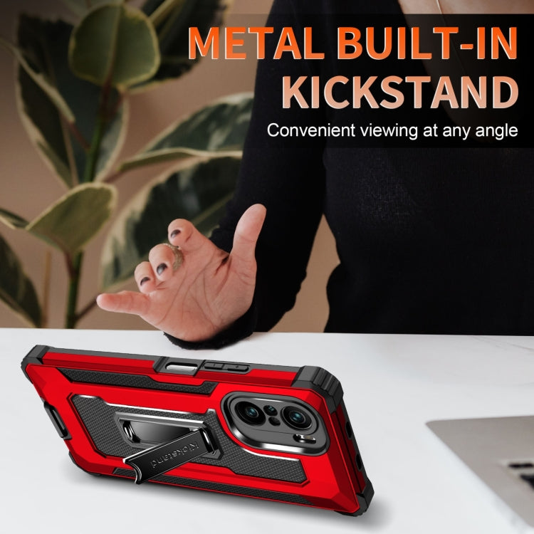 For Xiaomi Redmi K40 / K40 Pro 10 PCS Knight Jazz PC+TPU Shockproof Protective Case with Foldable Holder