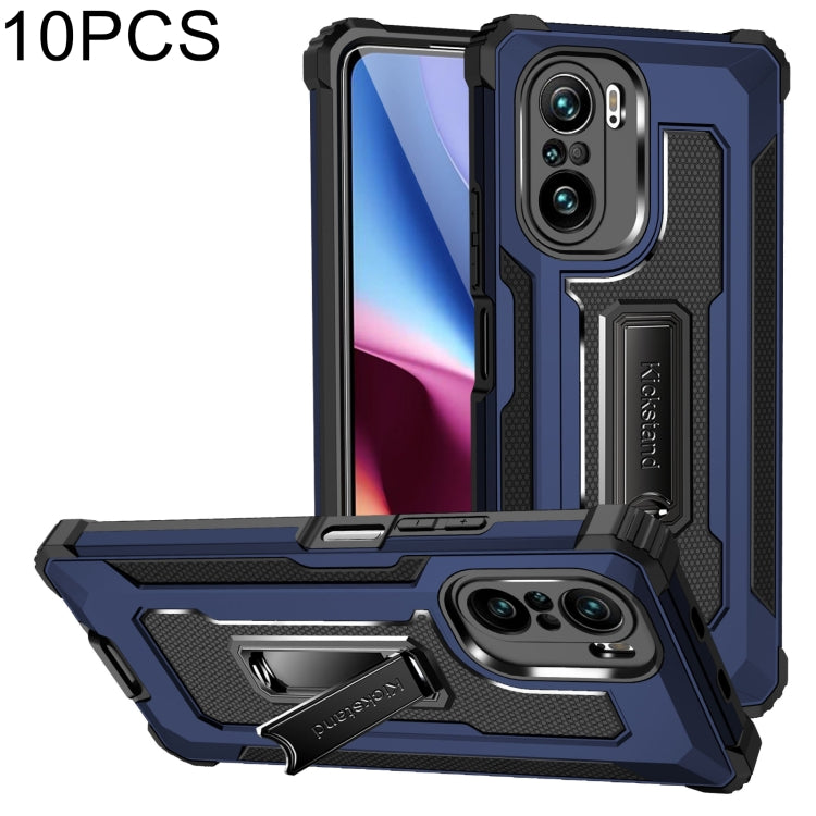 For Xiaomi Redmi K40 / K40 Pro 10 PCS Knight Jazz PC+TPU Shockproof Protective Case with Foldable Holder