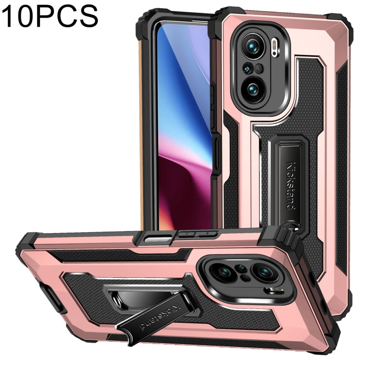 For Xiaomi Redmi K40 / K40 Pro 10 PCS Knight Jazz PC+TPU Shockproof Protective Case with Foldable Holder