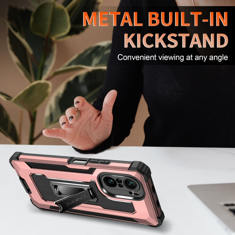 For Xiaomi Redmi K40 / K40 Pro 10 PCS Knight Jazz PC+TPU Shockproof Protective Case with Foldable Holder