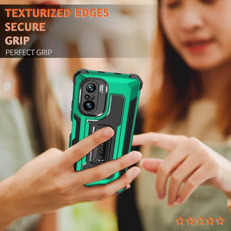 For Xiaomi Redmi K40 / K40 Pro 10 PCS Knight Jazz PC+TPU Shockproof Protective Case with Foldable Holder