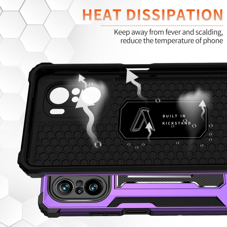 For Xiaomi Redmi K40 / K40 Pro 10 PCS Knight Jazz PC+TPU Shockproof Protective Case with Foldable Holder